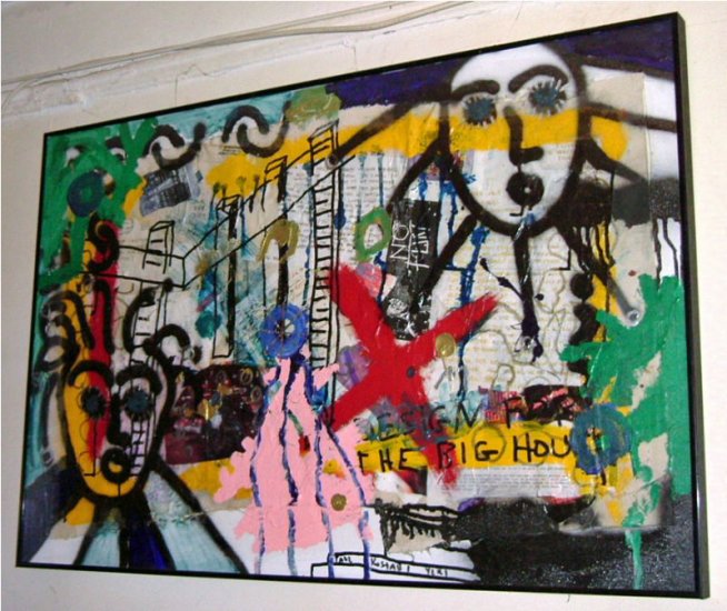 Paul Kostabi Contacts and Contracts Painting 2000 - Click Image to Close